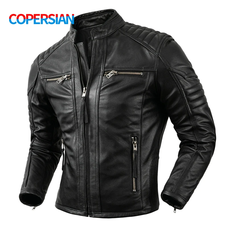 Leather Work Jacket - 2023 nova motocicleta causal casaco de