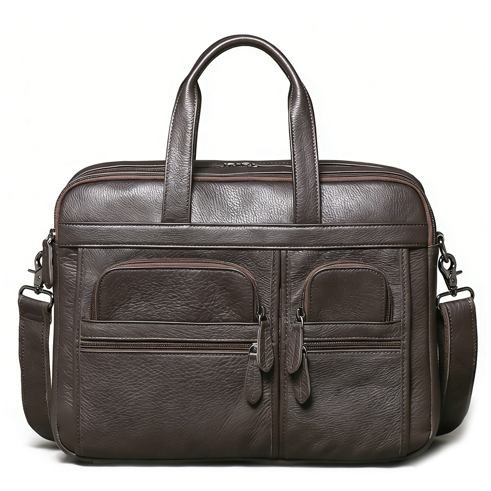 Leather Work Bag Laptop - Pasta Executiva Masculina de Couro Genuíno,