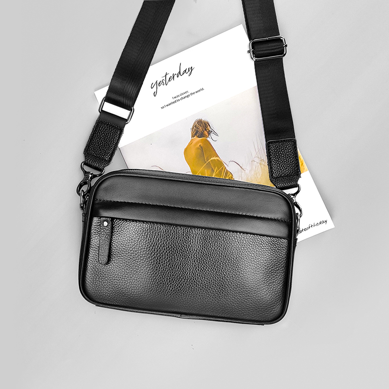 Leather Work Bag Laptop - Bolsa de ombro de couro genuíno