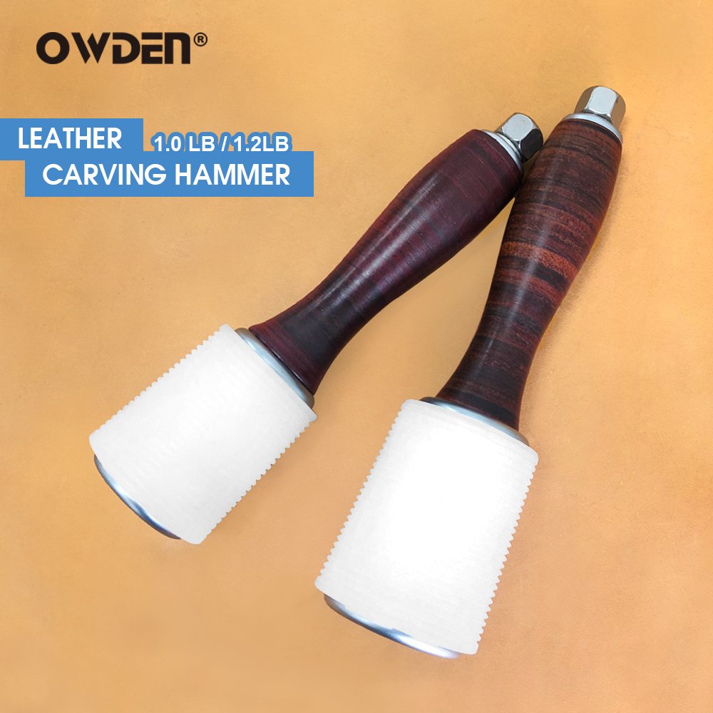 Leatherwork Punching Tool - OWDEN-Leather Carving Hammer Tool, Ergonomicamente Nylon