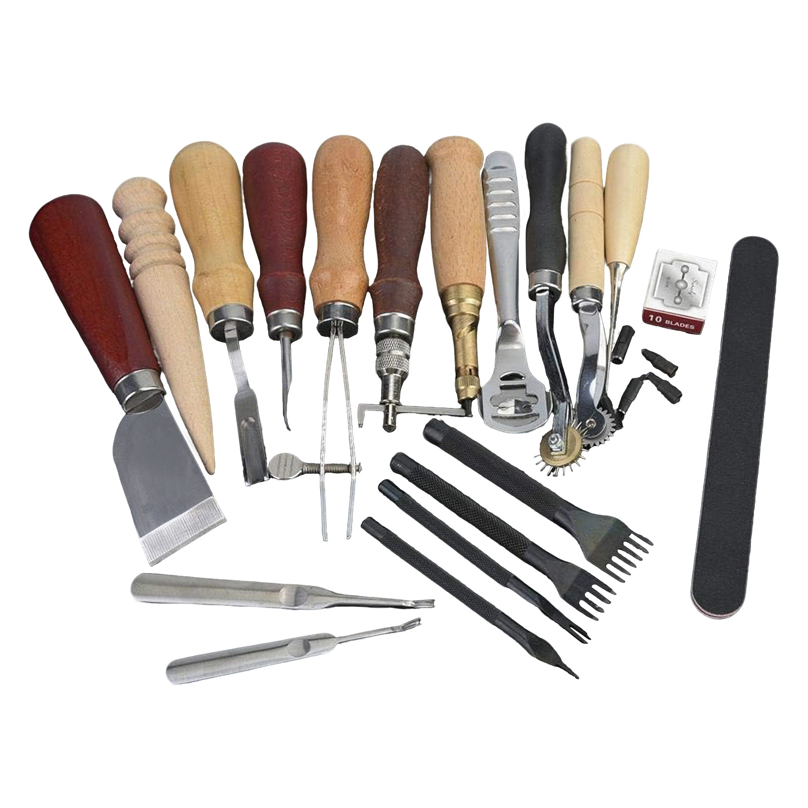 Leatherwork Punching Tool - Kit de Ferramentas para Couro, 19
