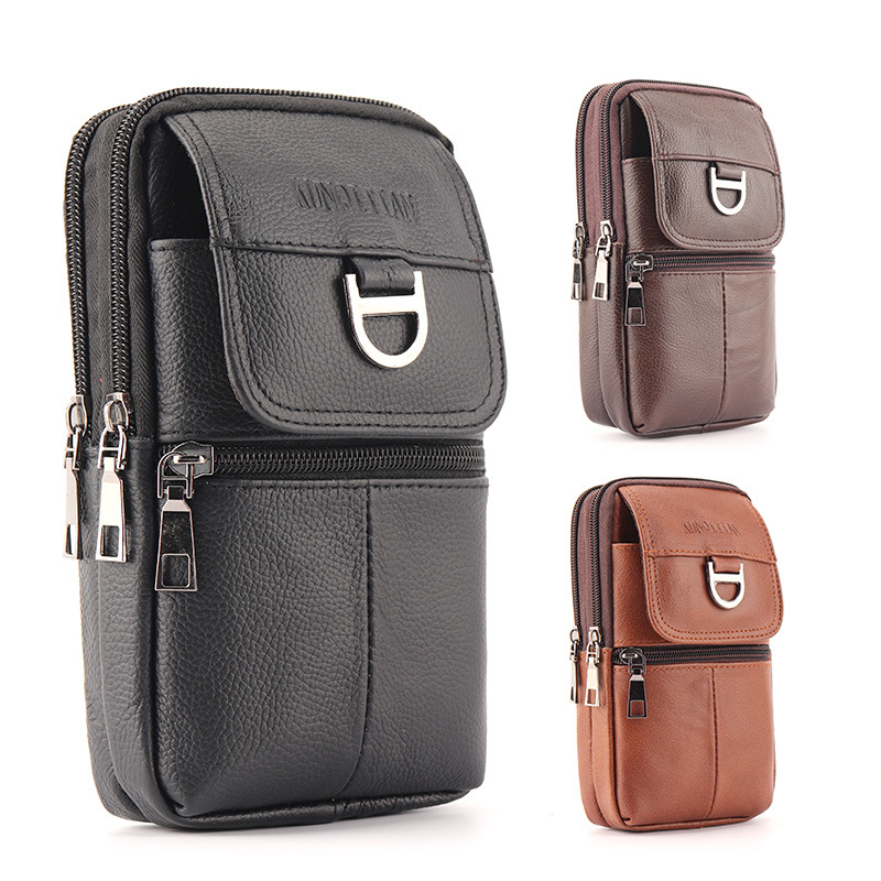 Leather Work Bag Laptop - Bolsa de Cintura Masculina de Couro
