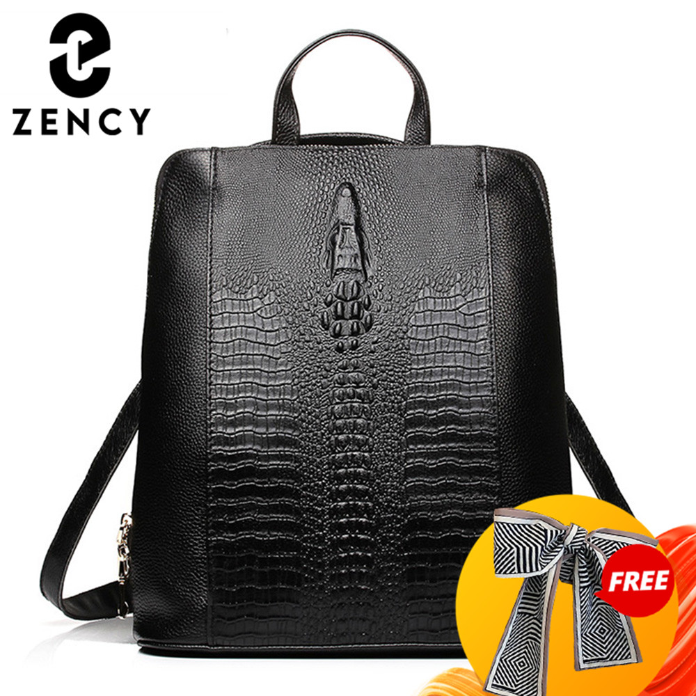Leather Work Bag Laptop - Mochila Feminina Zency de Couro de