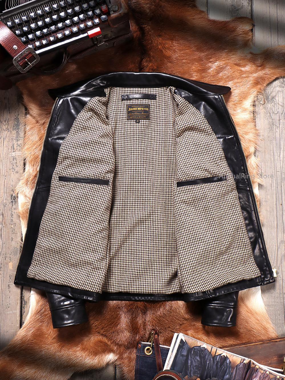 Grão completo batik vegetal cu - Leather Work Jacket avaliação e preço