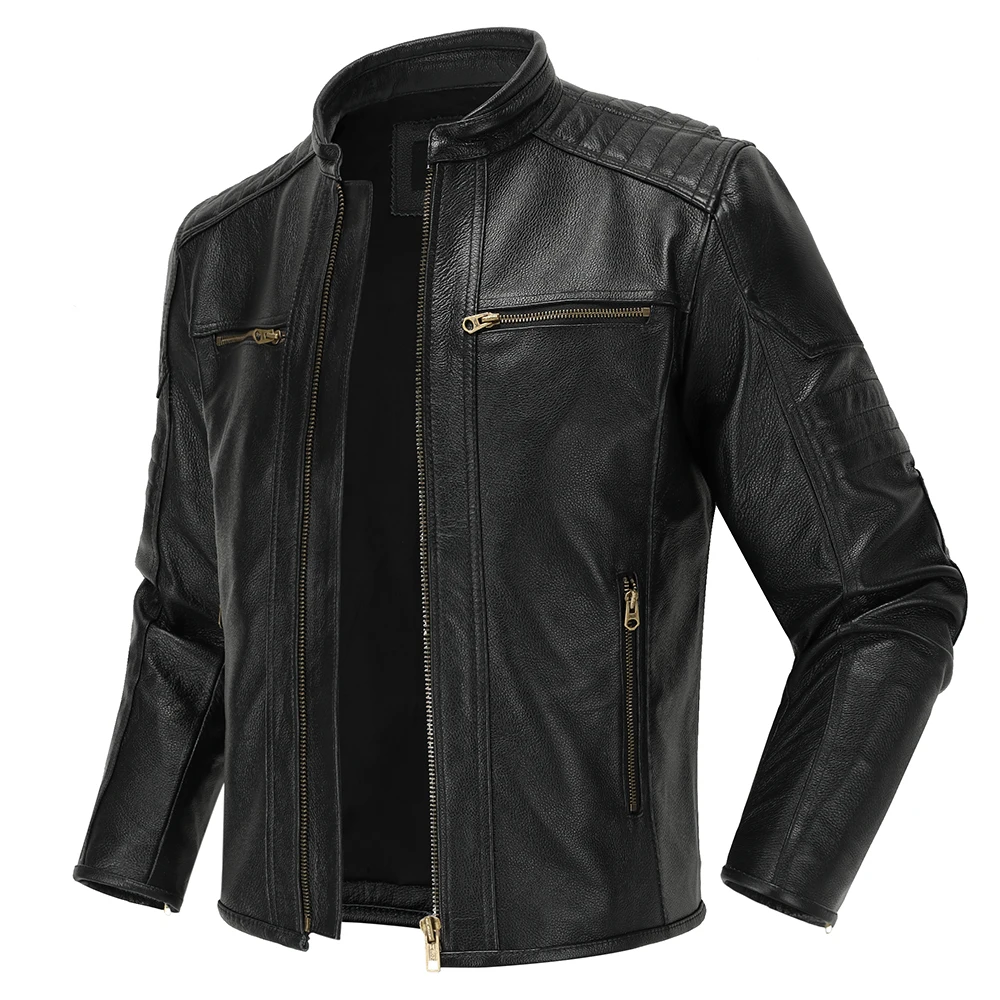 2023 nova motocicleta causal c - Leather Work Jacket avaliação e preço