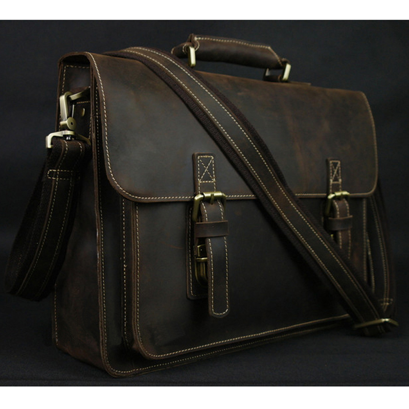 Maleta de couro genuíno para h - Leather Work Bag Laptop avaliação e preço