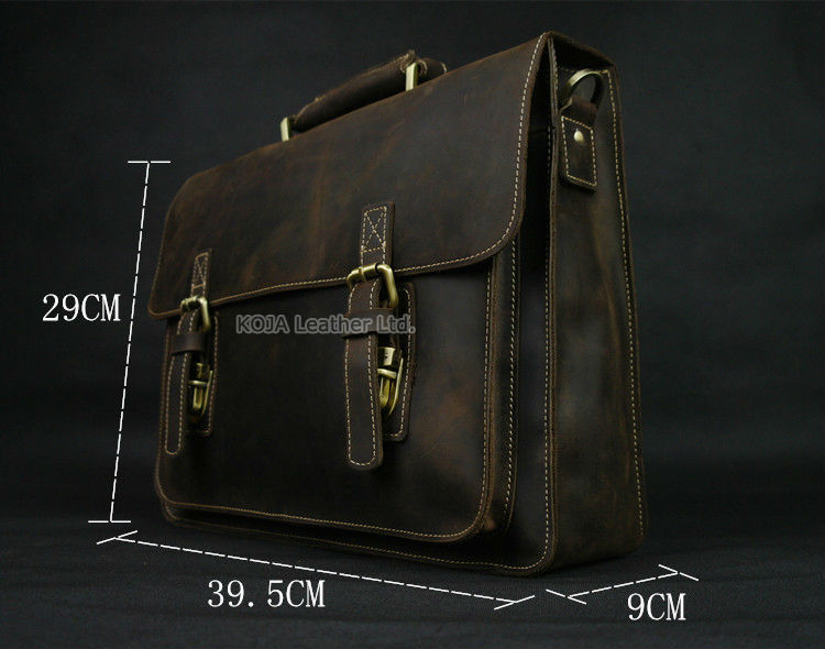 Maleta de couro genuíno para h - Leather Work Bag Laptop avaliação e preço