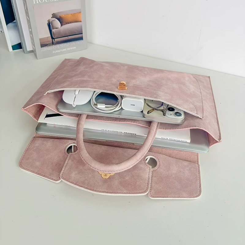 Bolsa Tote Elegante Rosa em Co - Leather Work Bag Laptop avaliação e preço