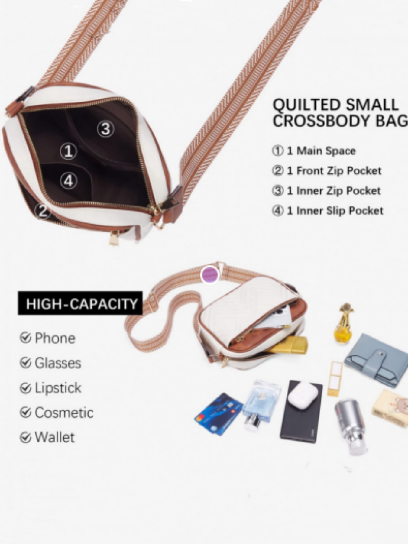 Bolsa crossbody acolchoada fem - Leatherwork Products avaliação e preço