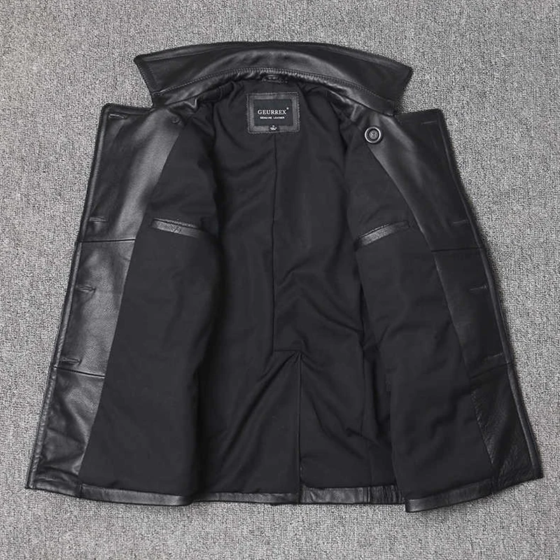Jaqueta de couro genuíno mascu - Leather Work Jacket avaliação e preço