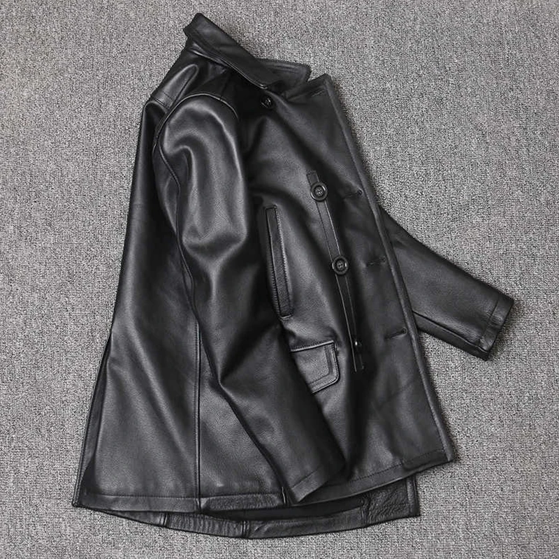 Jaqueta de couro genuíno mascu - Leather Work Jacket avaliação e preço