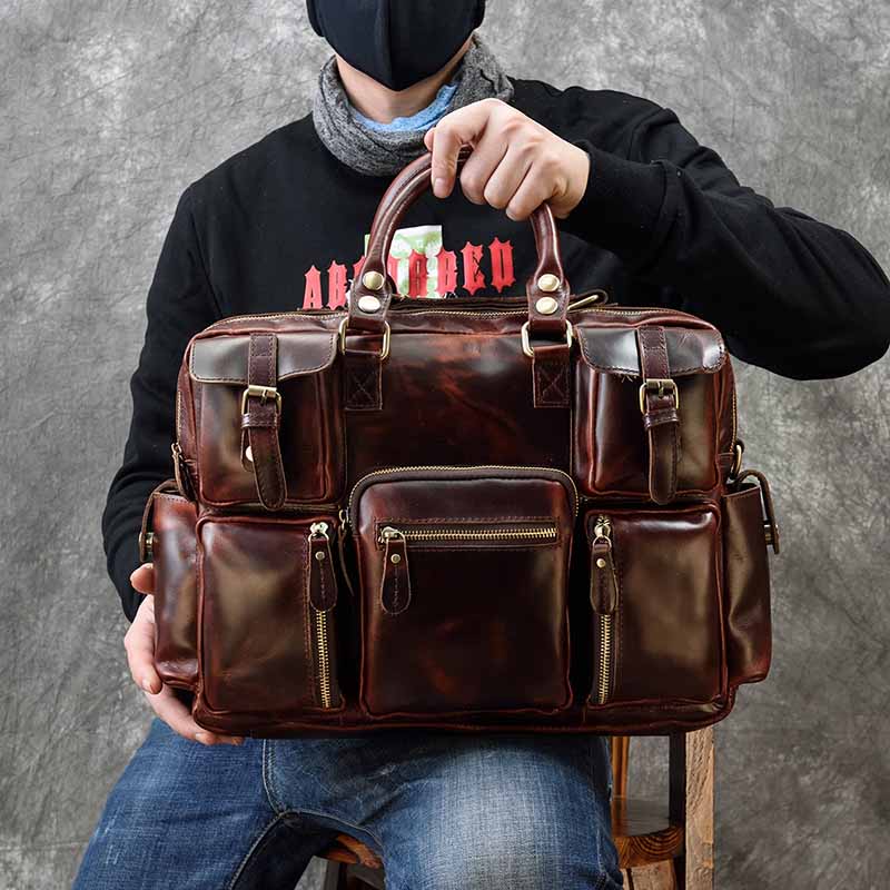 Bolsa de couro genuíno para ho - Leather Work Bag Laptop avaliação e preço