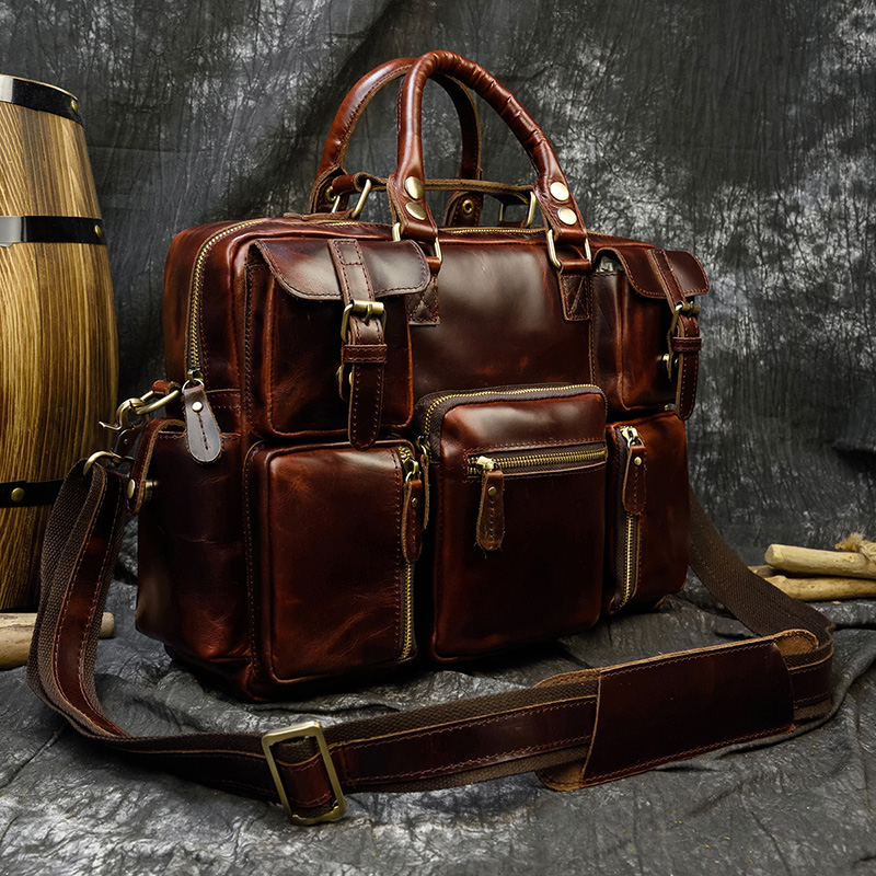 Bolsa de couro genuíno para ho - Leather Work Bag Laptop avaliação e preço