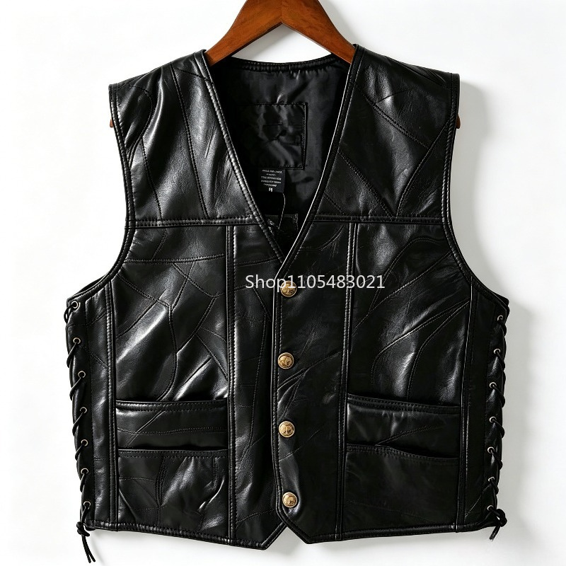 Colete Masculino Preto de Cour - Leather Work Jacket avaliação e preço