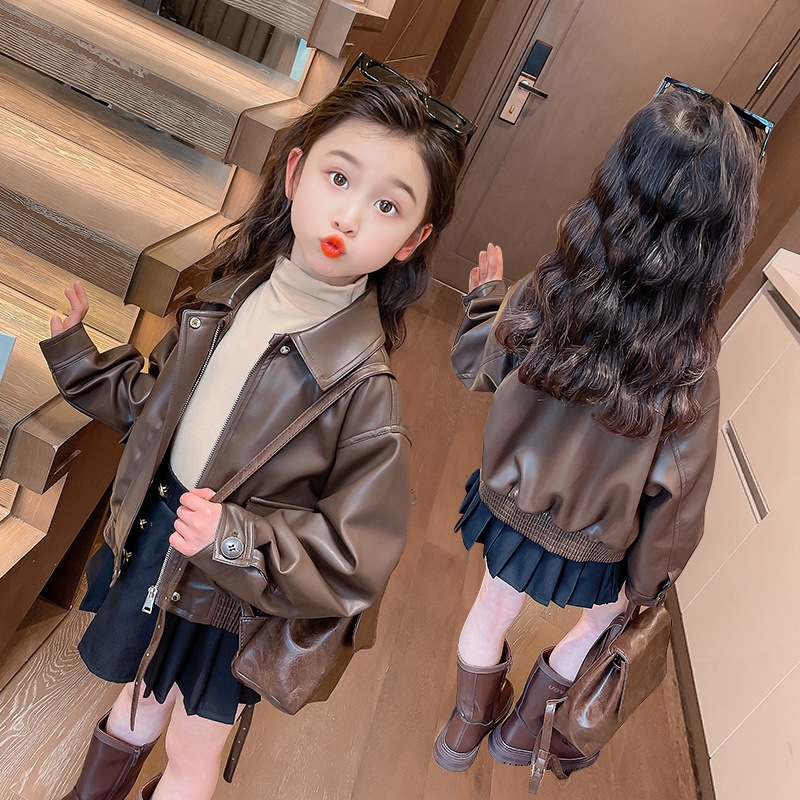 Casaco de Couro PU com Lapela  - Leather Work Jacket avaliação e preço