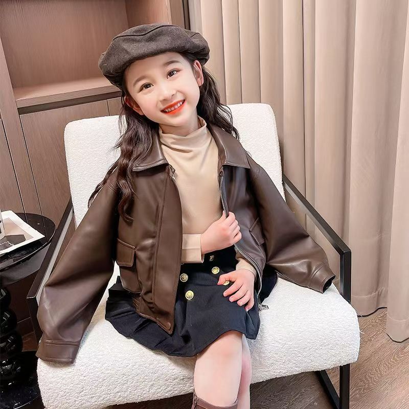 Casaco de Couro PU com Lapela  - Leather Work Jacket avaliação e preço