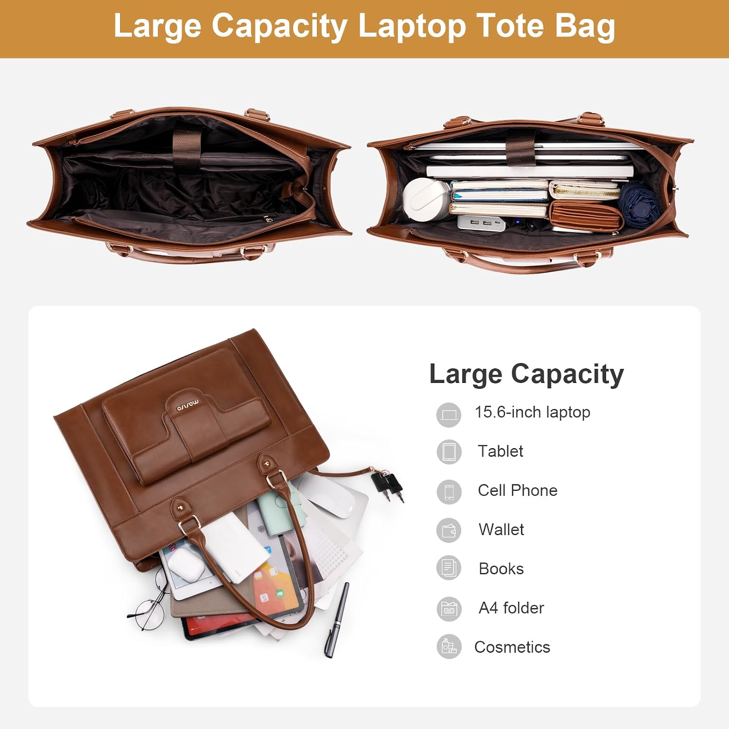Bolsa de ombro MOSISO para lap - Leather Work Bag Laptop avaliação e preço