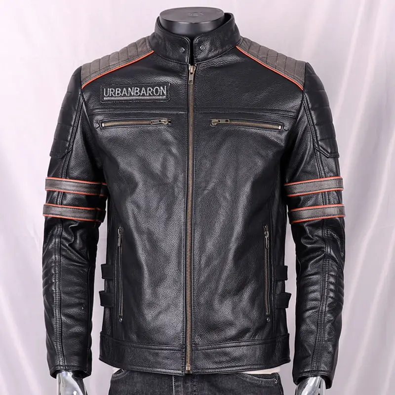 Jaqueta de couro genuína mascu - Leather Work Jacket avaliação e preço