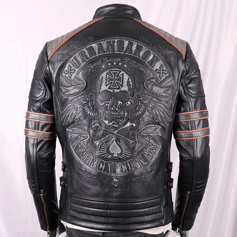 Jaqueta de couro genuína mascu - Leather Work Jacket avaliação e preço