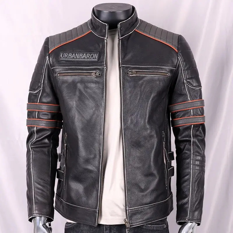 Jaqueta de couro genuína mascu - Leather Work Jacket avaliação e preço