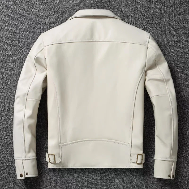 Jaqueta de couro genuíno mascu - Leather Work Jacket avaliação e preço