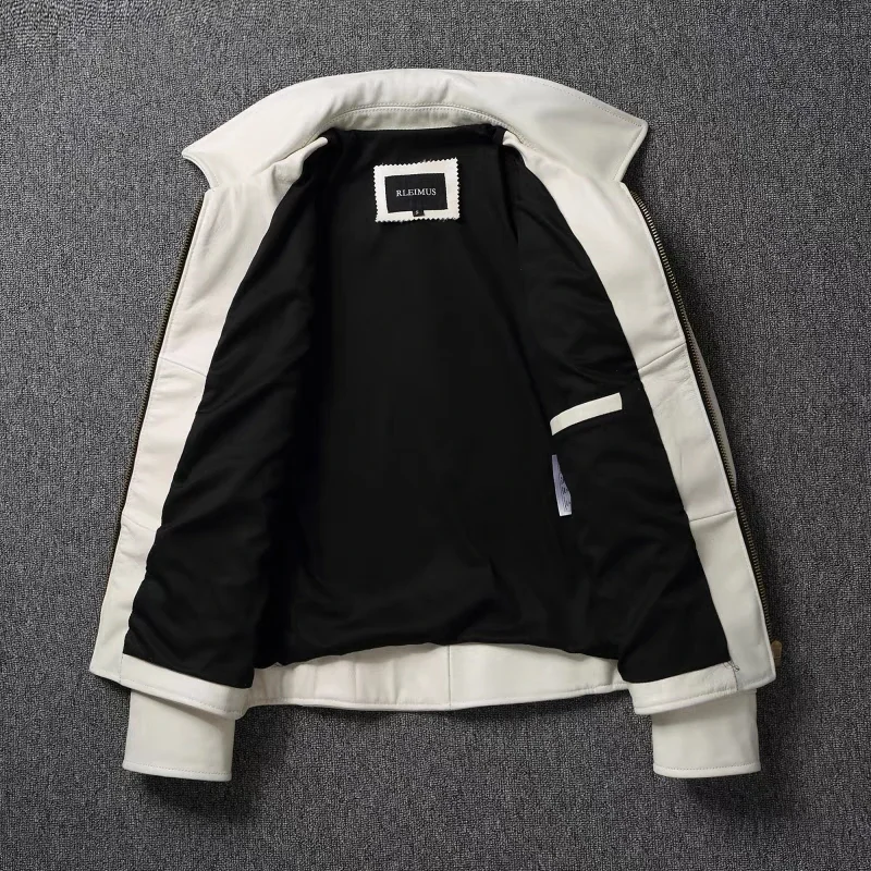 Jaqueta de couro genuíno mascu - Leather Work Jacket avaliação e preço