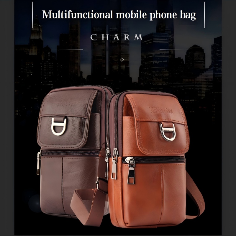 Bolsa de Cintura Masculina de  - Leather Work Bag Laptop avaliação e preço